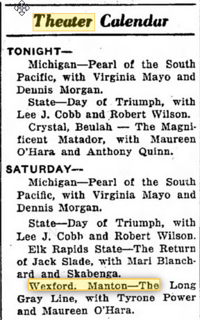 Wexford Theatre - Theater Calendar Nov 18 1955 (newer photo)